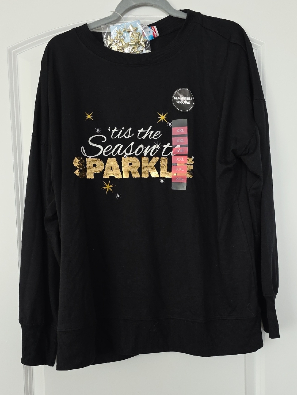 'Tis the Season to Sparkle Women's Black Sequin Sweatshirt